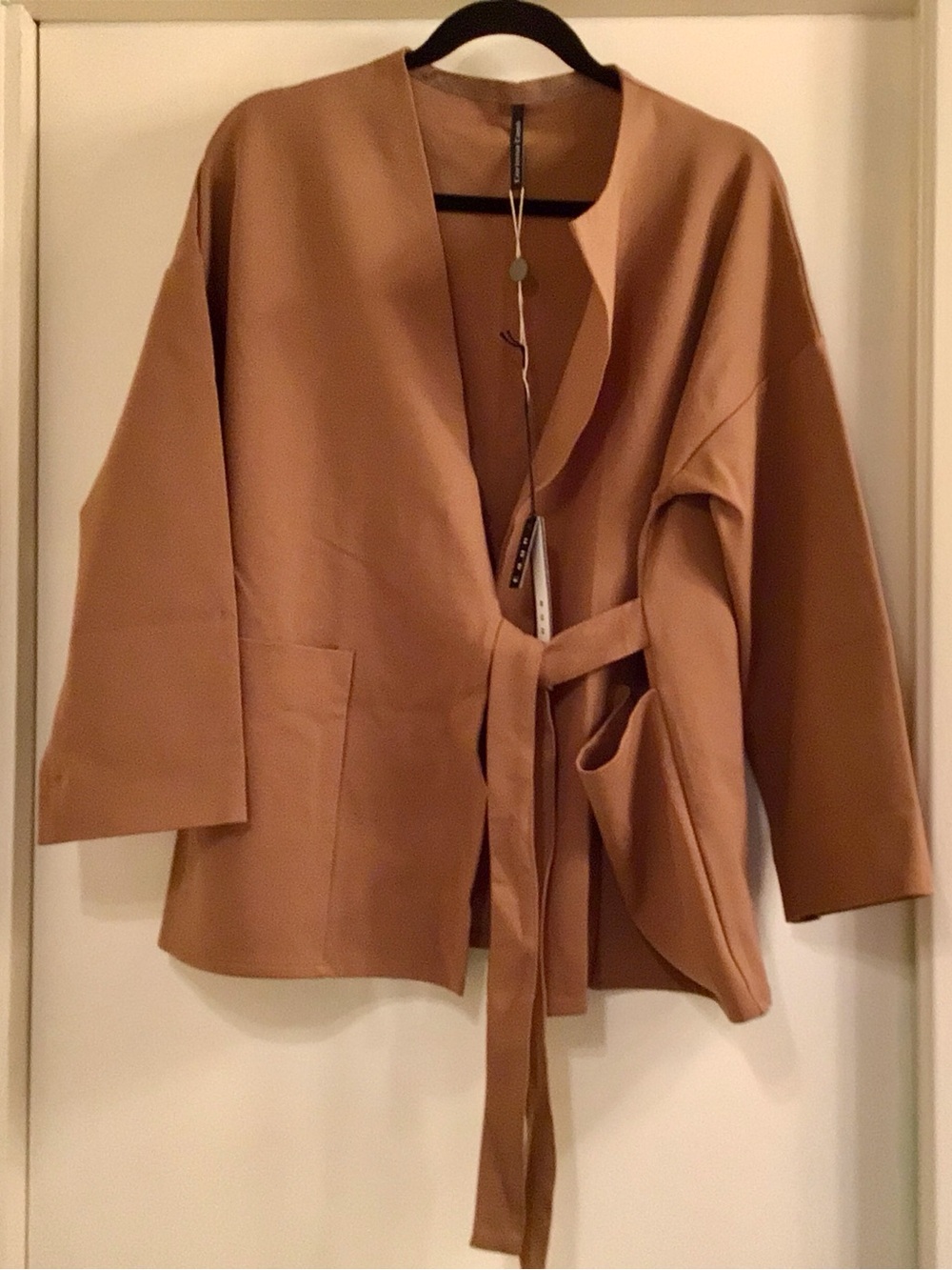Corinna Caon Studio / Camel Belted Wrap Jacket - Sz S - NWT - Italy